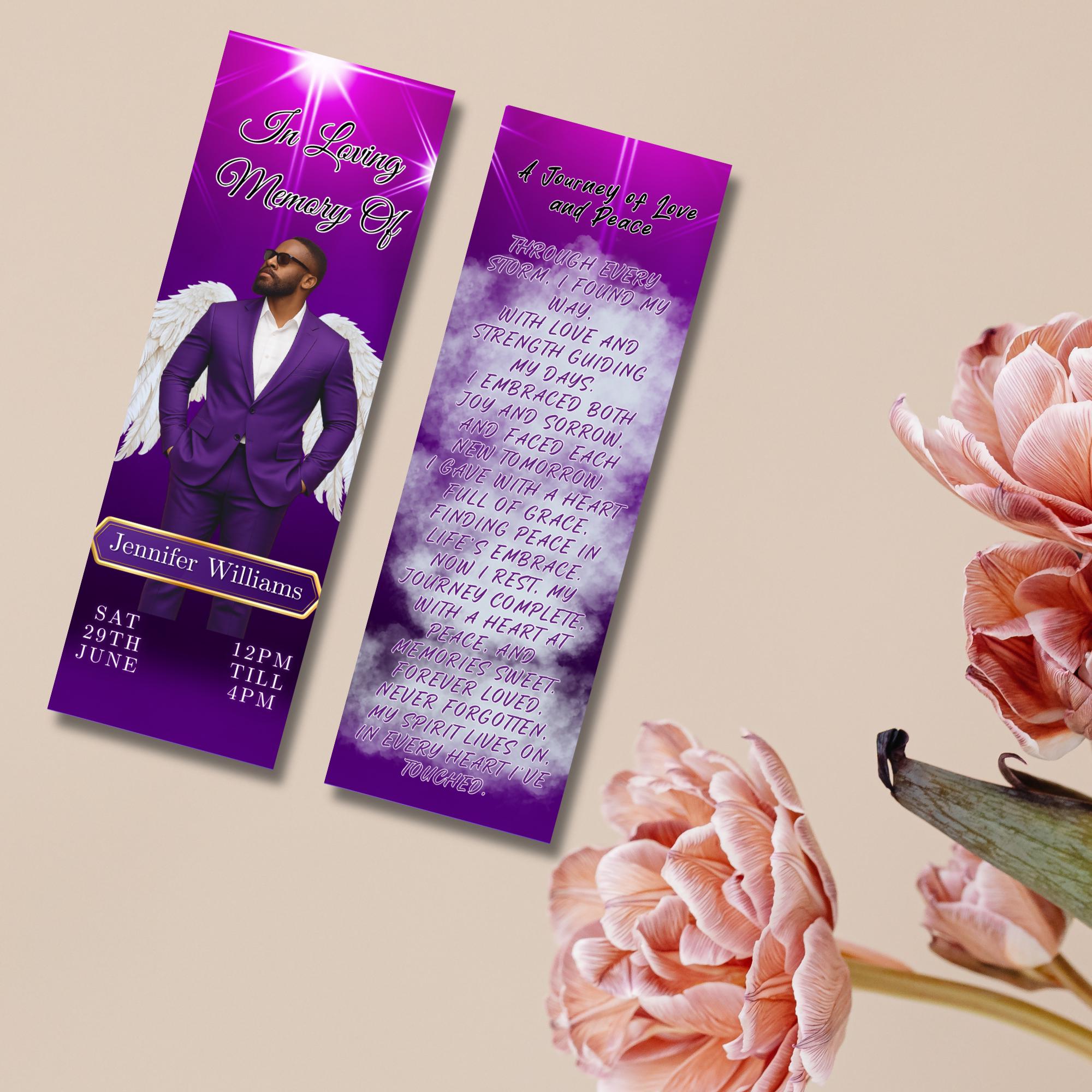 10 In Loving Memory Bookmark Canva Editable Template, Memorial Bookmark Template, Rest in Piece Bookmark Design, Funeral memorial Template - Editable Memorial Canva Template