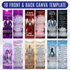 10 In Loving Memory Bookmark Canva Editable Template, Memorial Bookmark Template, Rest in Piece Bookmark Design, Funeral memorial Template - Editable Memorial Canva Template