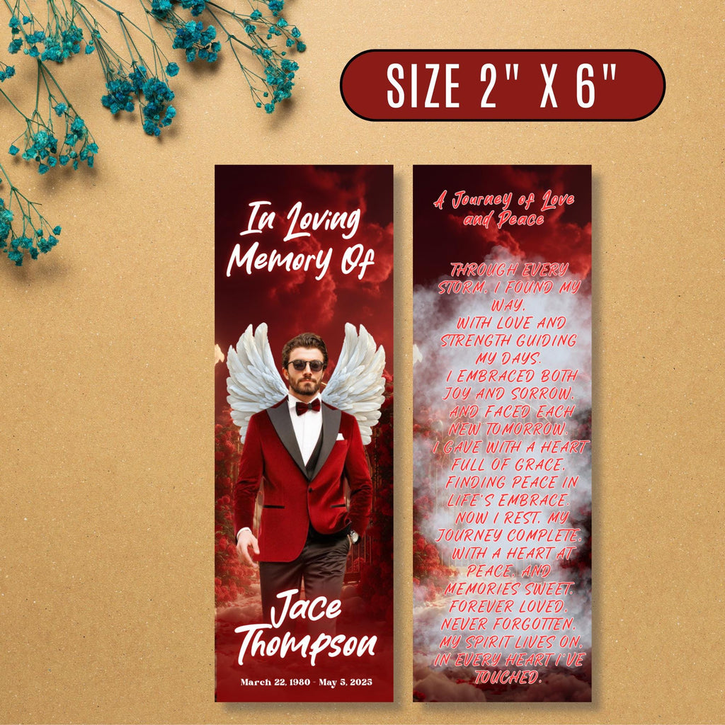 10 In Loving Memory Bookmark Canva Editable Template, Memorial Bookmark Template, Rest in Piece Bookmark Design, Funeral memorial Template - Editable Memorial Canva Template