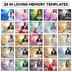 25 Memorial Canva Editable Designs, In Loving Memory Canva Editable Templates, Rest In Peace Template, Funeral & Celebration of Life - Editable Memorial Canva Template