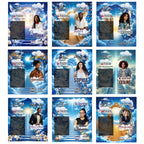 10 Memorial Blue Lighter Canva Editable Template, In Loving Memory Template, RIP Lighter Label, Memorial Funeral Keeksake, Digital Download - Editable Memorial Canva Template
