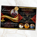 04 Pages Church Anniversary Program Template, Editable Bifold 8.5x11” Design, Church Appreciation Program, Anniversary & Faith Celebration - Editable Memorial Canva Template