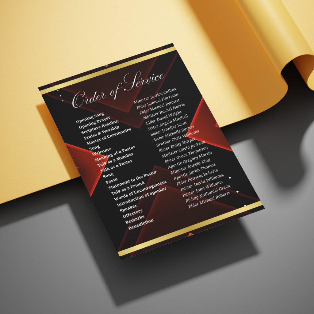 04 Pages Church Anniversary Program Template, Editable Bifold 8.5x11” Design, Church Appreciation Program, Anniversary & Faith Celebration - Editable Memorial Canva Template