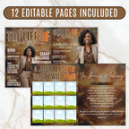 12 Page Memorial Essence Magazine Template, Celebration of Life Program & Keepsake, Obituary Celebration Of Life Program - Editable Memorial Canva Template