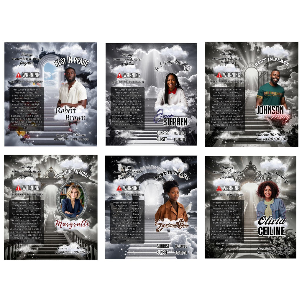 10 Memorial Black Lighter Canva Editable Template, In Loving Memory Template, RIP Lighter Label, Memorial Funeral Keeksake,Digital Download - Editable Memorial Canva Template