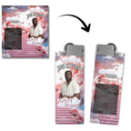 10 Memorial Pink Lighter Canva Editable Template, In Loving Memory Template, RIP Lighter Label, Memorial Funeral Keeksake,Digital Download - Editable Memorial Canva Template