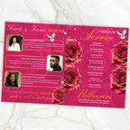 08 Pages Memorial Pink Funeral Program Template, Editable Bifold 8.5x11” Design, Obituary Celebration Of Life Program, Digital Download - Editable Memorial Canva Template