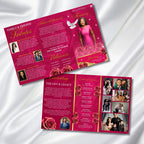 Pink Memorial Funeral Program Template, Tri-Fold(17x11) Funeral Program, Obituary Celebration Of Life Program, In Loving Memory Templates - Editable Memorial Canva Template