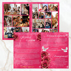 08 Pages Memorial Pink Funeral Program Template, Editable Bifold 8.5x11” Design, Obituary Celebration Of Life Program, Digital Download - Editable Memorial Canva Template