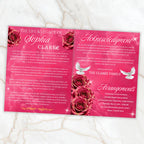 08 Pages Memorial Pink Funeral Program Template, Editable Bifold 8.5x11” Design, Obituary Celebration Of Life Program, Digital Download - Editable Memorial Canva Template