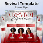 Revival Canva Church Flyer Square Templates, Canva Church Template, church anniversary, Religious Event Flyer, Praise and Worship - Editable Memorial Canva Template