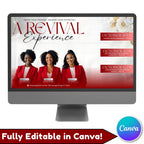 Revival Canva Church Flyer Desktop Presentation Templates, Church Template, church anniversary, Religious Event Flyer, Praise and Worship - Editable Memorial Canva Template