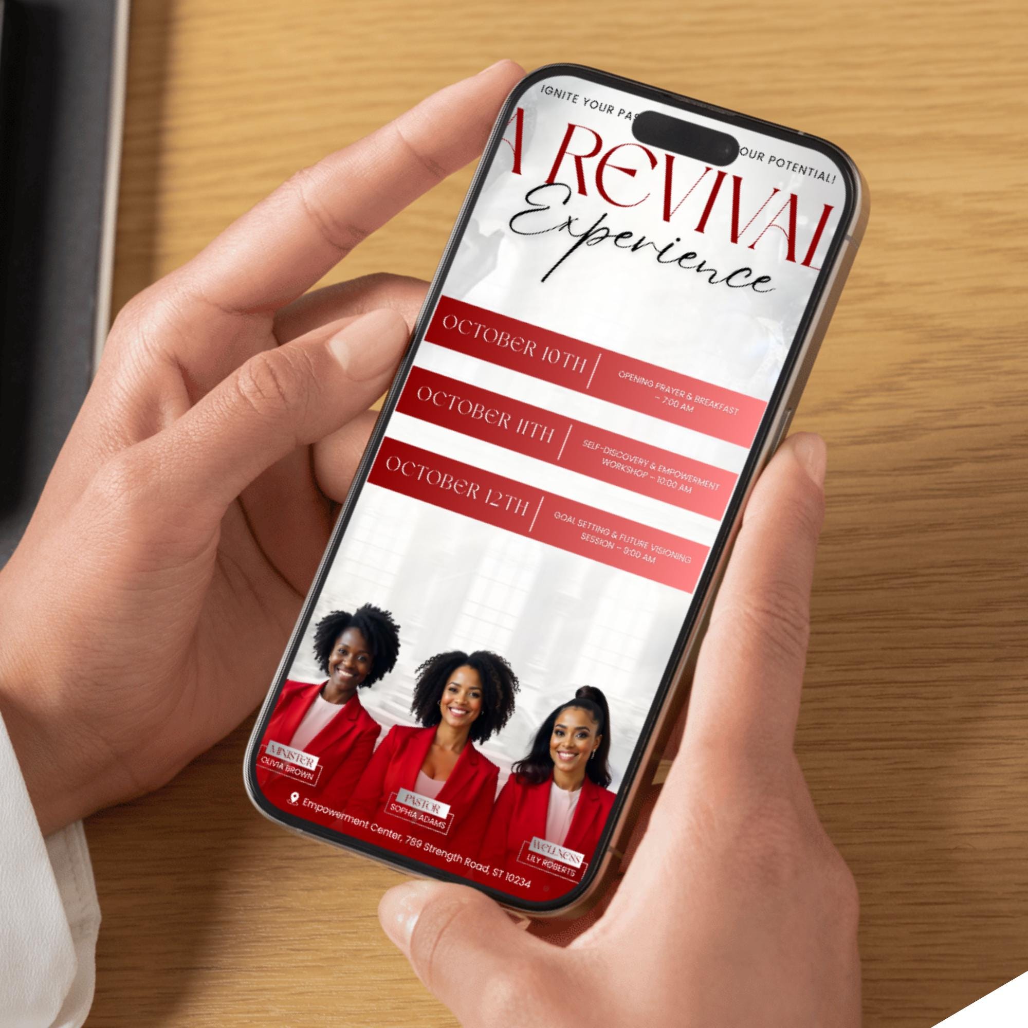 Revival Canva Church Flyer Mobile Templates, Canva Church Template, church anniversary, Religious Event Flyer, Praise and Worship - Editable Memorial Canva Template