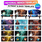 10 In Loving Memory Bench Canva Editable Templates, In Loving Memory Banch Templates, Memorial Bench Template, Funeral & Celebration of Life - Editable Memorial Canva Template
