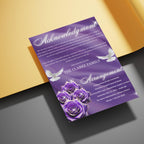 08 Pages Memorial Purple Funeral Program Template, Editable Bifold 8.5x11” Design, Obituary Celebration Of Life Program, Digital Download - Editable Memorial Canva Template