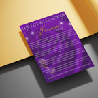 8 Pages Purple Rose Glitter Funeral Program Template, Editable Bifold 8.5x11” Design, Obituary Celebration Of Life Program, Digital Download - Editable Memorial Canva Template