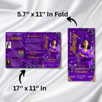 Purple Rose Gold Funeral Program Template, Tri-Fold(17x11) Funeral Program, Obituary Celebration Of Life, In Loving Memory Templates - Editable Memorial Canva Template