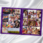 08 Purple Rose Gold Frame Funeral Program Template, Editable Bifold 8.5x11” Design, Obituary Celebration Of Life Program, Digital Download - Editable Memorial Canva Template