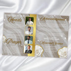 08 Pages White Rose Funeral Program Template, Editable Bifold 8.5x11” Design, Obituary Celebration Of Life Program, Digital Download - Editable Memorial Canva Template