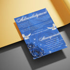 08 Pages Blue Roses Funeral Program Template, Editable Bifold 8.5x11” Design, Obituary Celebration Of Life Program, Digital Download - Editable Memorial Canva Template