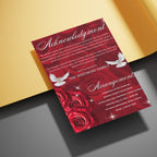 08 Pages Memorial Red Roses Funeral Program Template, Editable Bifold 8.5x11” Design, Obituary Celebration Of Life Program, Digital Download - Editable Memorial Canva Template