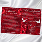 08 Pages Memorial Red Roses Funeral Program Template, Editable Bifold 8.5x11” Design, Obituary Celebration Of Life Program, Digital Download - Editable Memorial Canva Template