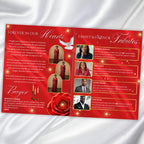08 Pages Memorial Red Roses Funeral Program Template, Editable Bifold 8.5x11” Design, Obituary Celebration Of Life Program, Digital Download - Editable Memorial Canva Template