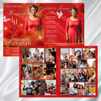 08 Pages Memorial Red Roses Funeral Program Template, Editable Bifold 8.5x11” Design, Obituary Celebration Of Life Program, Digital Download - Editable Memorial Canva Template