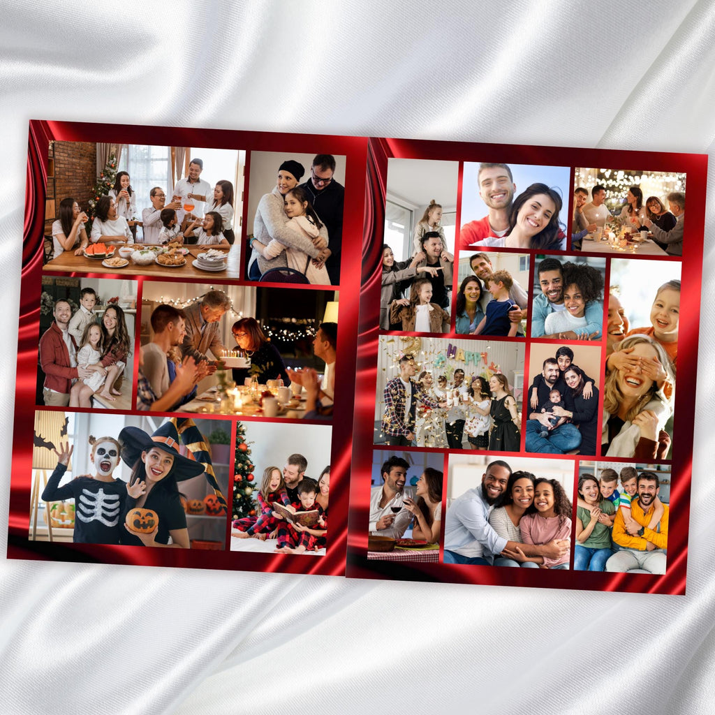 08 Pages Red Roses Lightning Funeral Program Template, Editable Bifold 8.5x11”Design, Obituary Celebration Of Life Program, Digital Download - Editable Memorial Canva Template