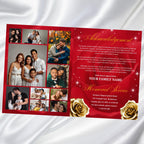 08 Pages Red and Golden Roses Funeral Program Template, Editable Bifold 8.5x11”Design, Obituary Celebration Of Life Program,Digital Download - Editable Memorial Canva Template