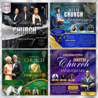04 Church Anniversary Flyer Editable Templates, Canva Church Template, Church Anniversary, Religious Event Flyer, Praise and Worship - Editable Memorial Canva Template