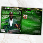 04 Green Church Anniversary Program Template, Editable Bifold 8.5x11” Design, Church Appreciation Program, Anniversary & Faith Celebration - Editable Memorial Canva Template