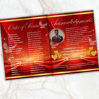 04 Red Pastoral Church Anniversary Program Template, Editable Bifold 8.5x11”, Church Appreciation Program, Anniversary & Faith Celebration - Editable Memorial Canva Template