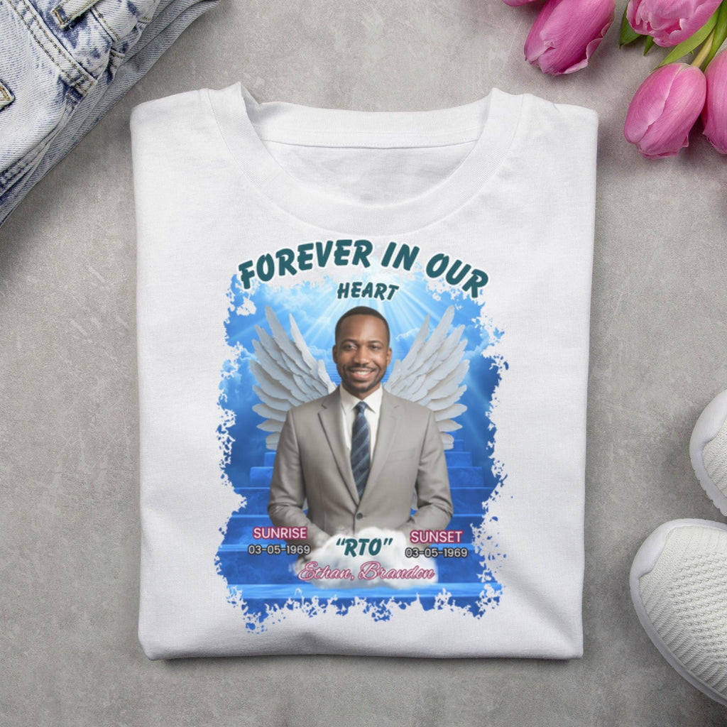 20 Forever In Our Heart Memorial T Shirt Editable Templates, In Loving Memory Templates, Memorial Canva Template, Digital Download - Editable Memorial Canva Template