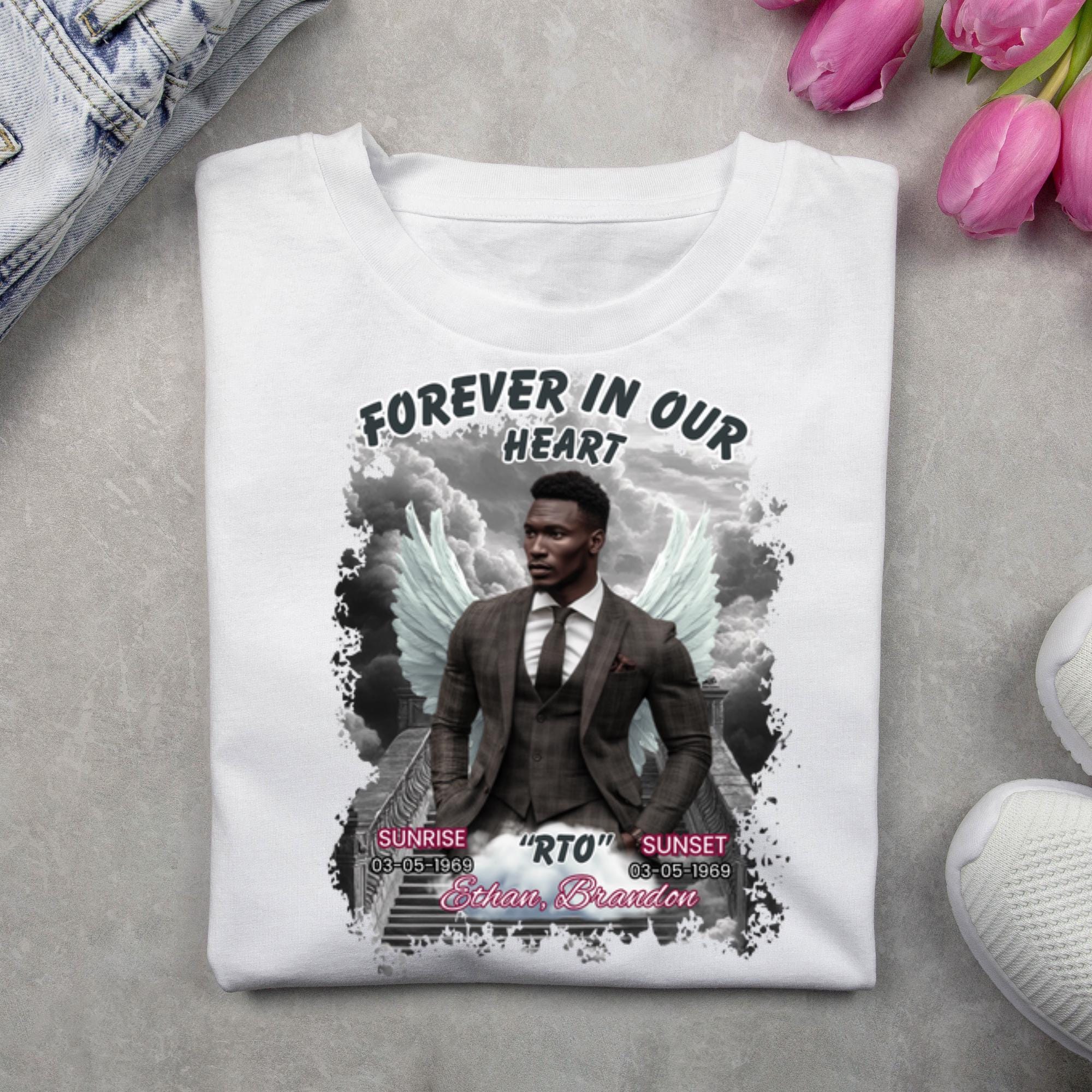 10 Forever In Our Heart Memorial T Shirt Editable Templates, In Loving Memory Templates, Memorial Canva Template, Digital Download - Editable Memorial Canva Template