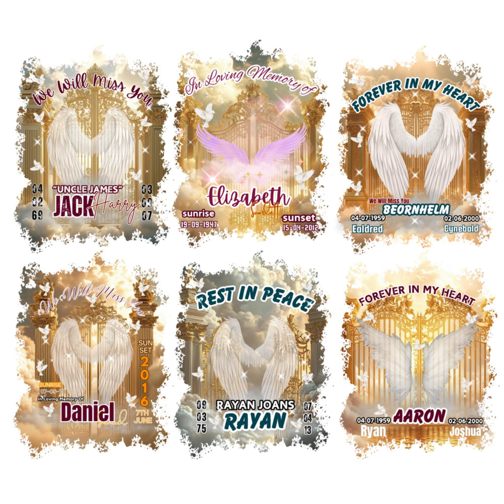 20 Golden Rest In Peace Memorial T Shirt Editable Templates, In Loving Memory Templates, Memorial Canva Template, Digital Download - Editable Memorial Canva Template