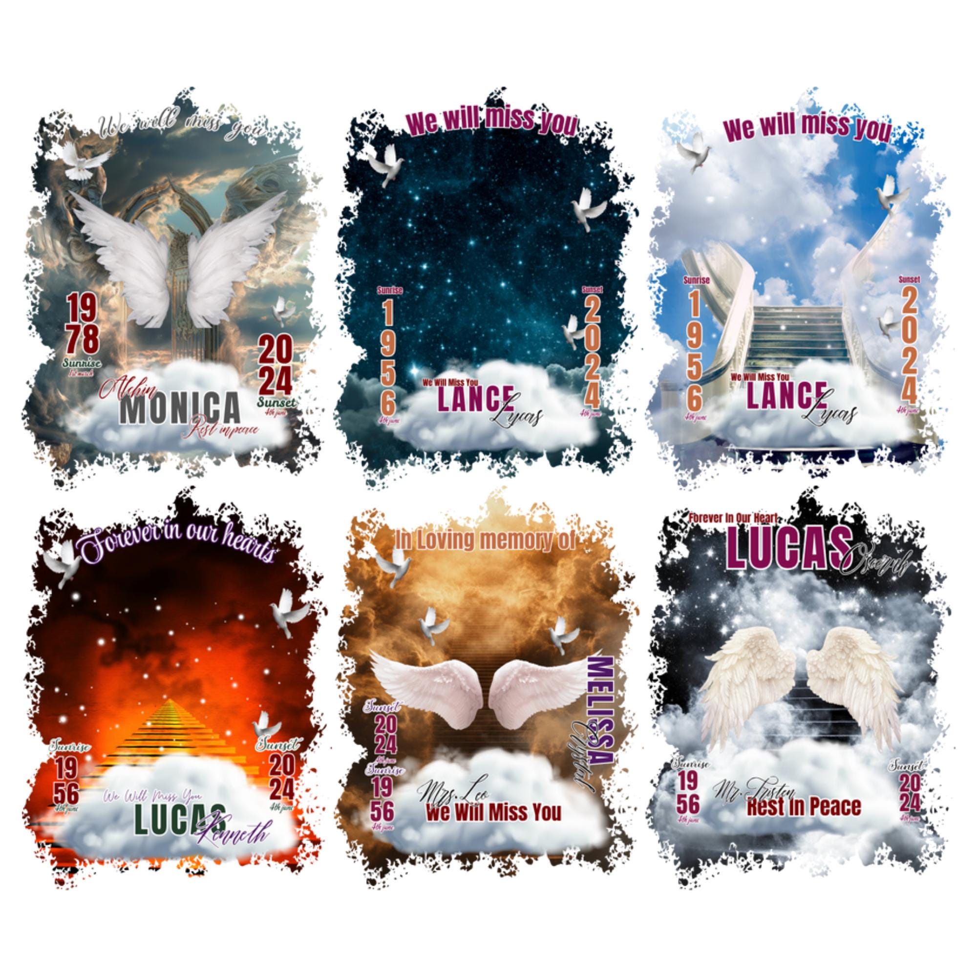 10 In Loving Memory T Shirt Canva Editable Templates, Memorial Canva Template, Rest In Peace Memorial, Forever In Our Heart Canva Template - Editable Memorial Canva Template