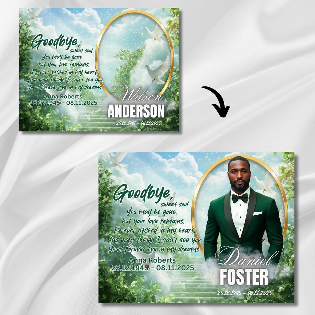 29 Memorial Canva Editable Templates, In Loving Memory Template, Funeral & Memorial Designs, Memorial Backgrounds, Rest In Peace - Editable Memorial Canva Template