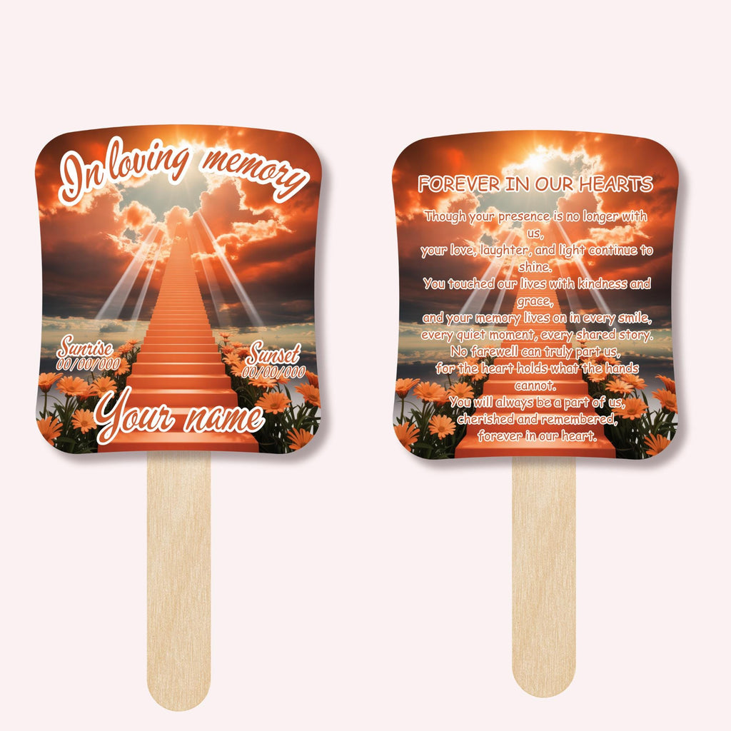 06 Purple Memorial Paddle Fan Editable Template, In Loving Memory Fan, Celebration of Life Paddle Fan, In Loving Memory Handheld Tribute - Editable Memorial Canva Template