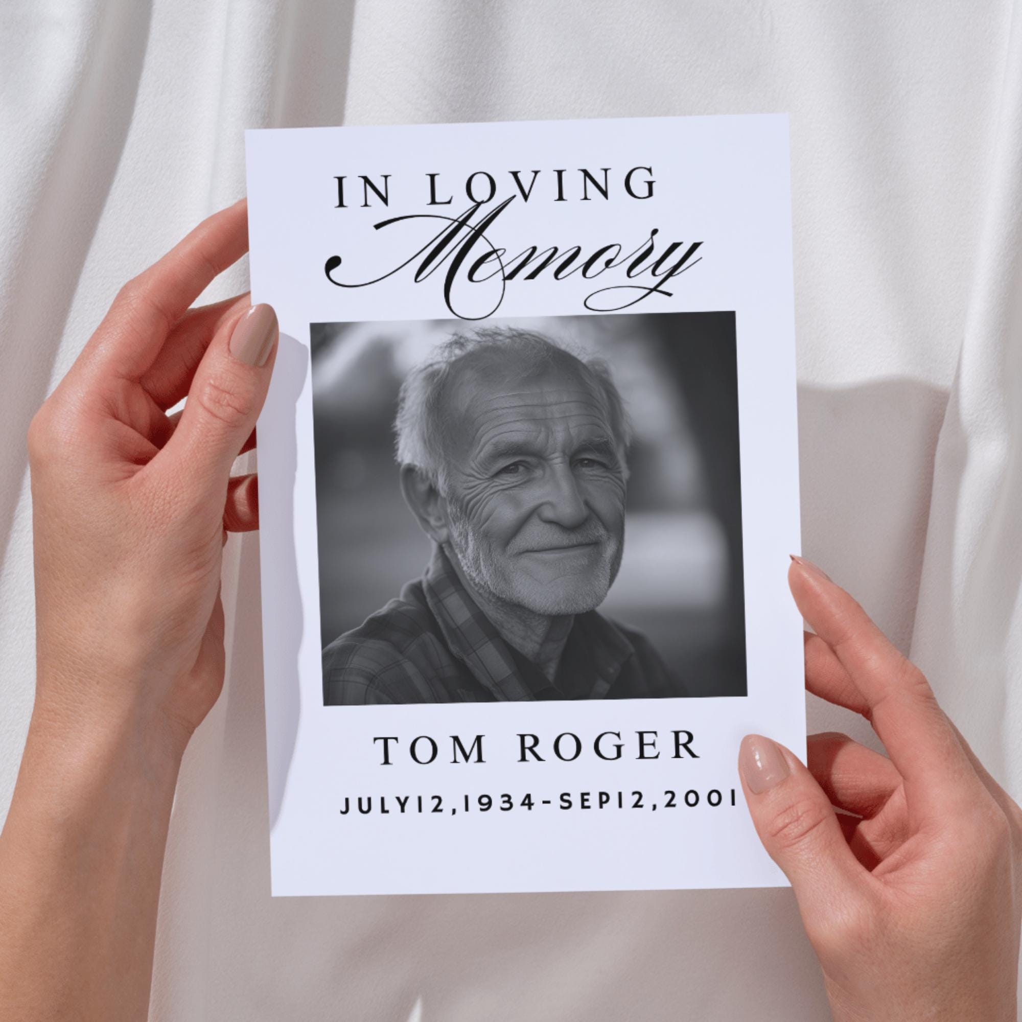 Funeral Prayer Card Canva Editable Template, In Loving Memory Template, Memorial Prayer Card, Printable Funeral Remembrance Card - Editable Memorial Canva Template