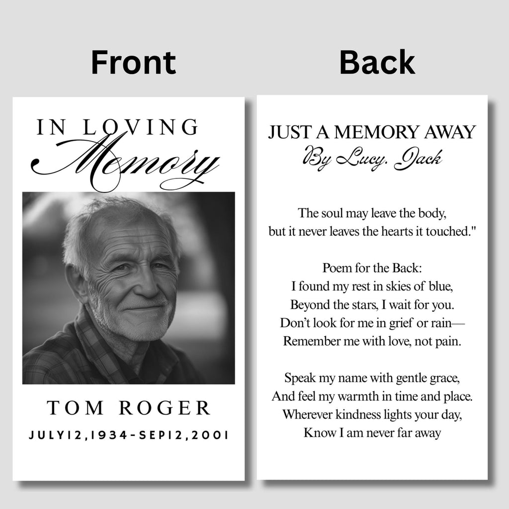 Funeral Prayer Card Canva Editable Template, In Loving Memory Template, Memorial Prayer Card, Printable Funeral Remembrance Card - Editable Memorial Canva Template