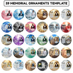 39 In Loving Memory Christmas Ornament Editable Template, Round Christmas in Heaven, Memorial Ornaments Template, Funeral & Celebration - Editable Memorial Canva Template