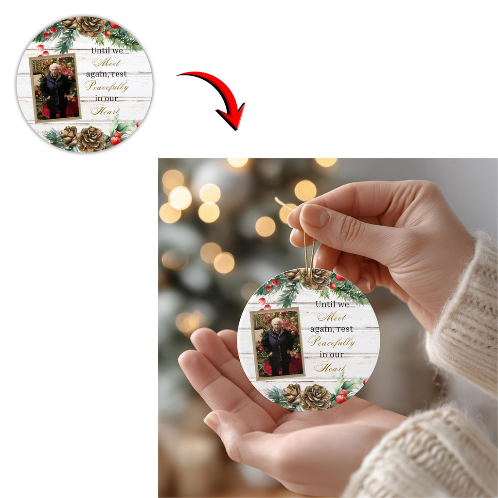 10 Memorial Christmas Ornament Bundle Canva Template, Round Christmas in Heaven, Memorial Ornaments Template, Funeral & Celebration - Editable Memorial Canva Template