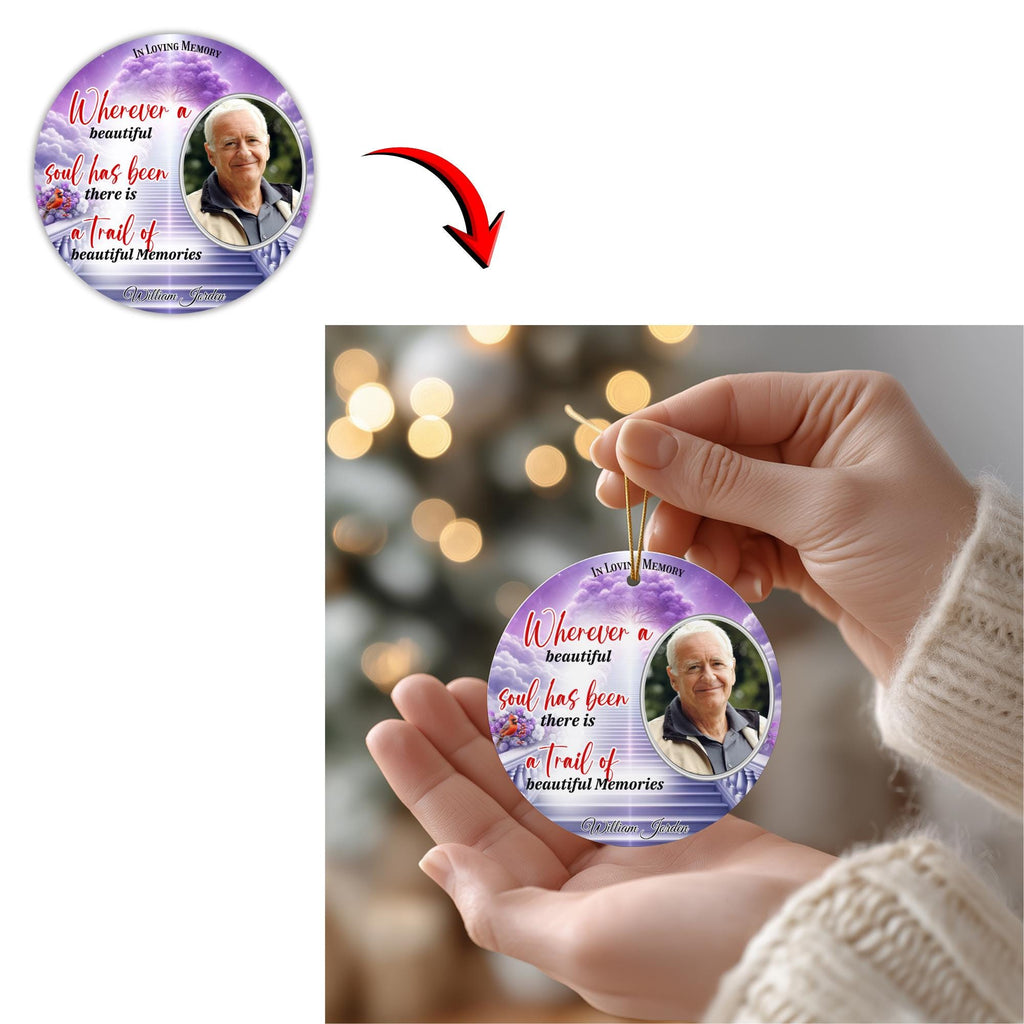 20 Memorial Christmas Ornament Bundle Canva Template, Round Christmas in Heaven, Memorial Ornaments Template, Funeral & Celebration - Editable Memorial Canva Template