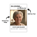 In Loving Memory Funeral Prayer Card Canva Editable Template, In Loving Memory Template, Memorial Prayer Card, Printable Funeral Remembrance - Editable Memorial Canva Template