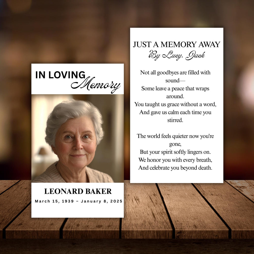 In Loving Memory Funeral Prayer Card Canva Editable Template, In Loving Memory Template, Memorial Prayer Card, Printable Funeral Remembrance - Editable Memorial Canva Template