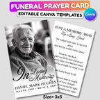 In Loving Memory Funeral Card Canva Editable Template, In Loving Memory Template, Memorial Prayer Card, Digital Download - Editable Memorial Canva Template