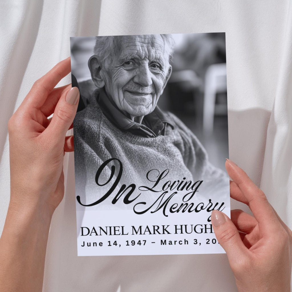 In Loving Memory Funeral Card Canva Editable Template, In Loving Memory Template, Memorial Prayer Card, Digital Download - Editable Memorial Canva Template
