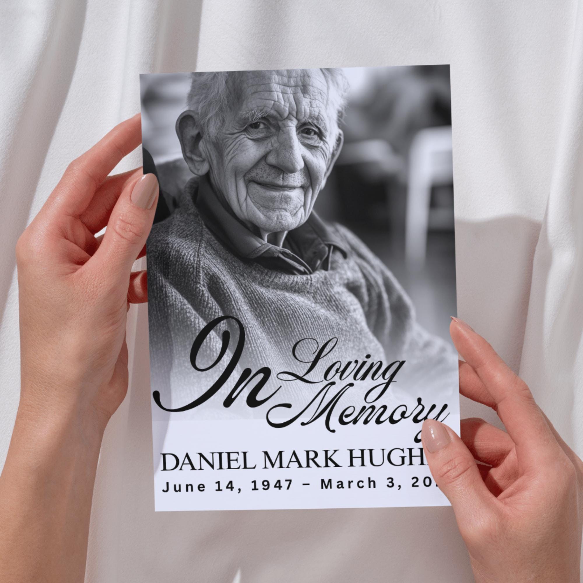 In Loving Memory Funeral Card Canva Editable Template, In Loving Memory Template, Memorial Prayer Card, Digital Download - Editable Memorial Canva Template