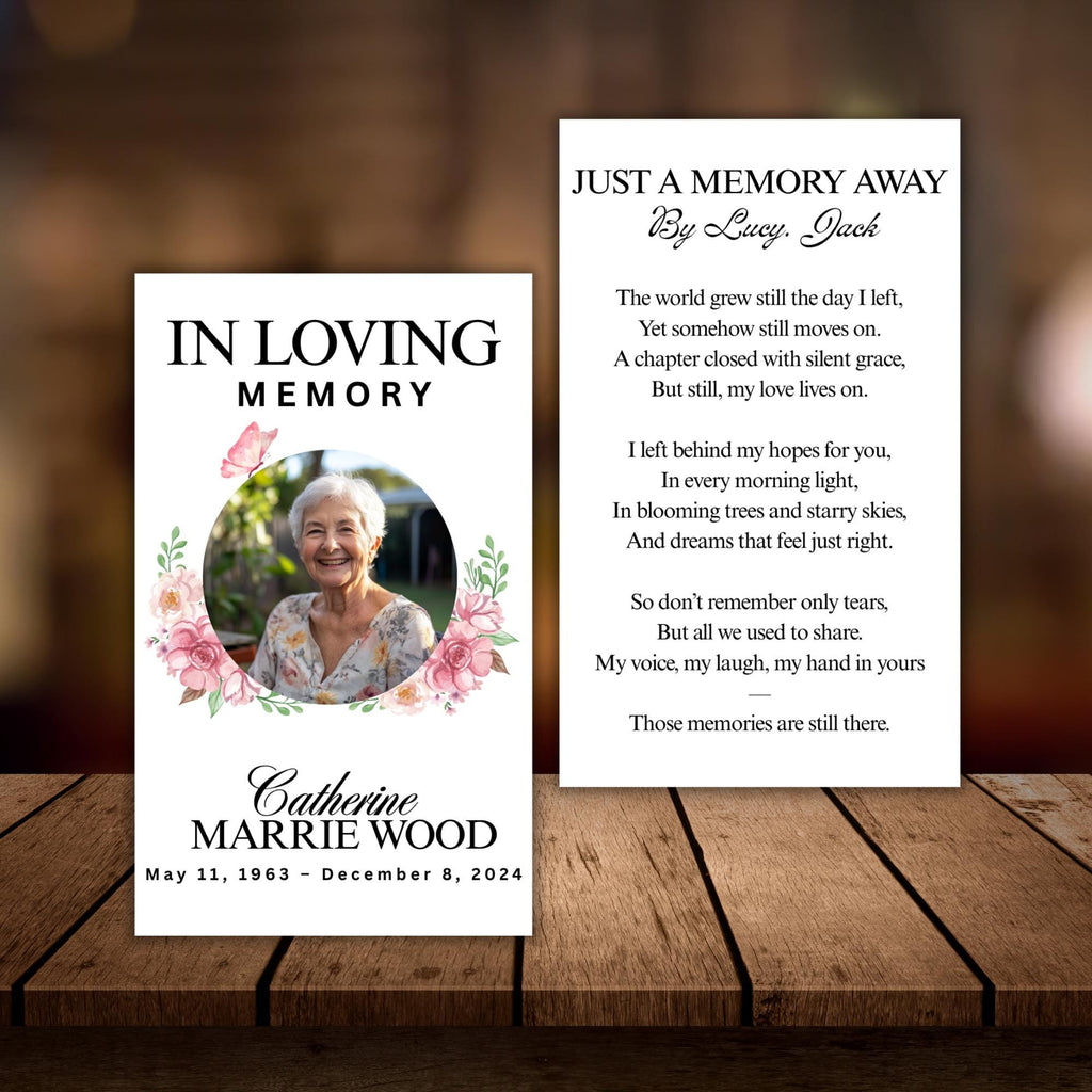 In Loving Memory Funeral Card Canva Editable Template, In Loving Memory Template, Memorial Prayer Card, Digital Download - Editable Memorial Canva Template